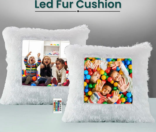 Led Fur Customized Cushion With Remote