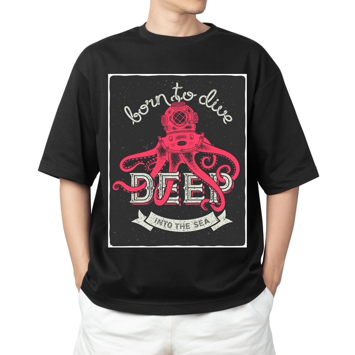 Oversize Born To Dive T-Shirt