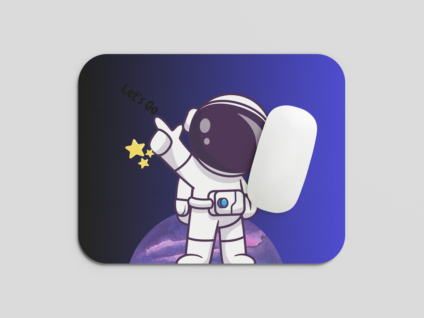 Cosmic Adventure: Astronaut Animation Mouse Pad