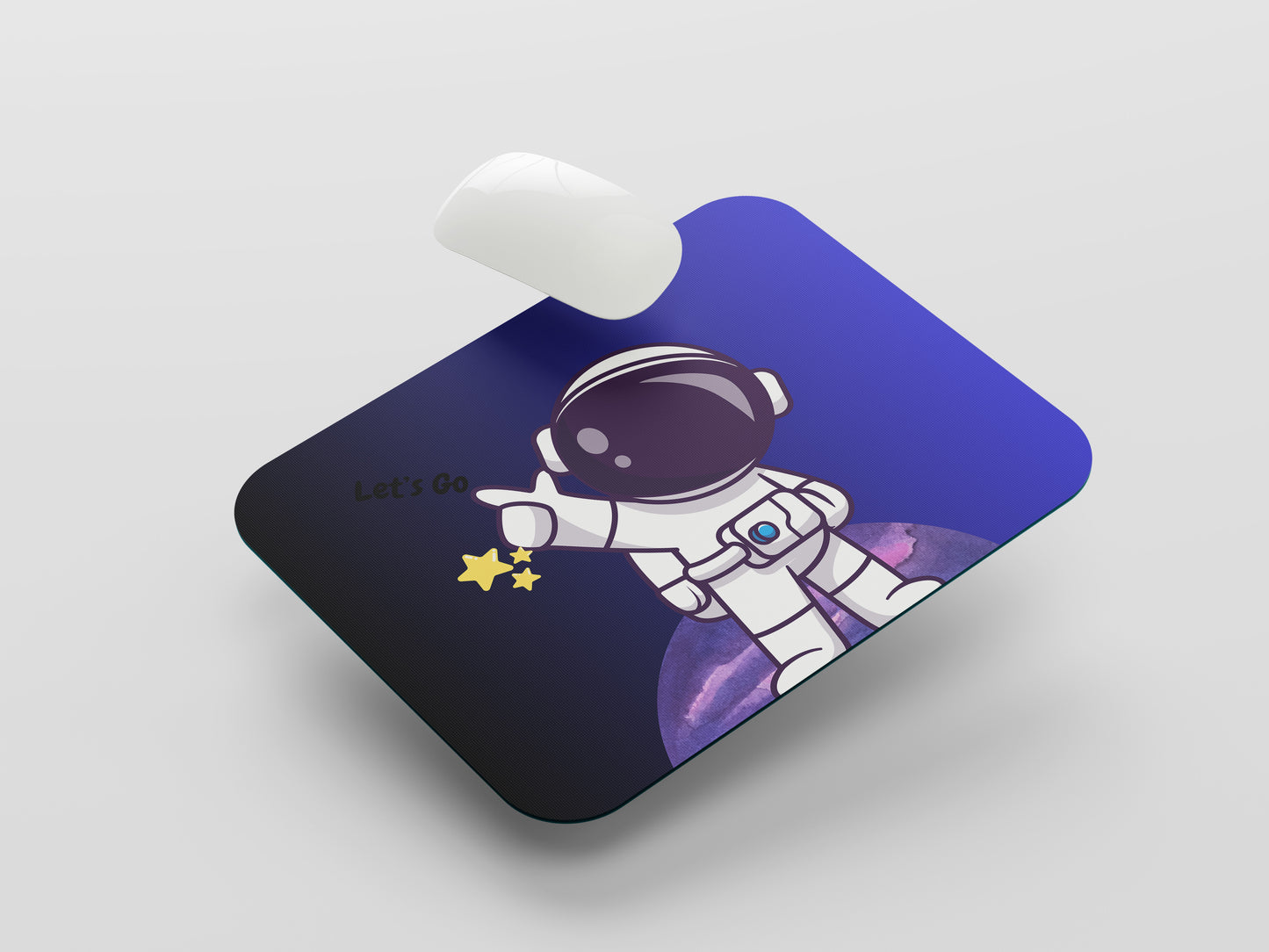 Cosmic Adventure: Astronaut Animation Mouse Pad