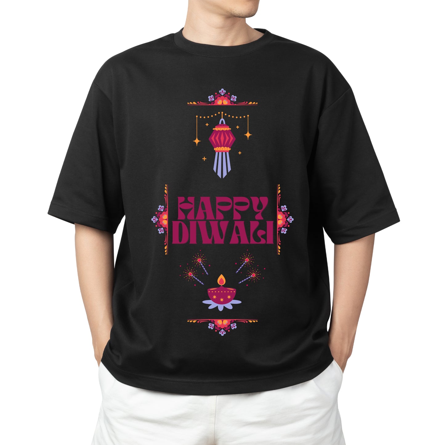 Oversize Sparkle & Shine: Diwali Edition T-shirt